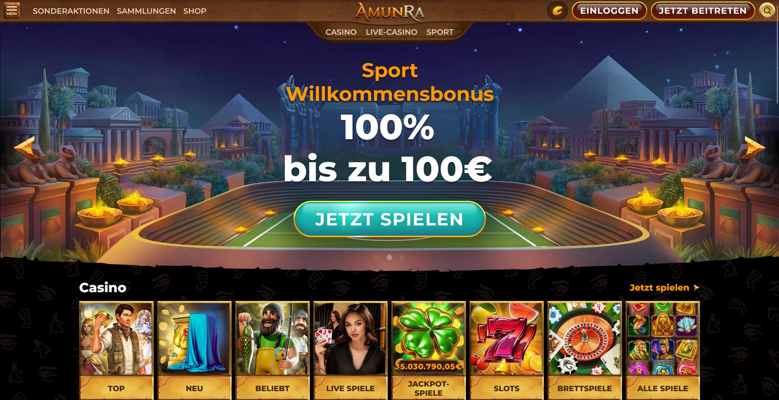 AmunRa Casino Testbericht 2025 - Top Online Casino mit Attraktiven Bonusangeboten