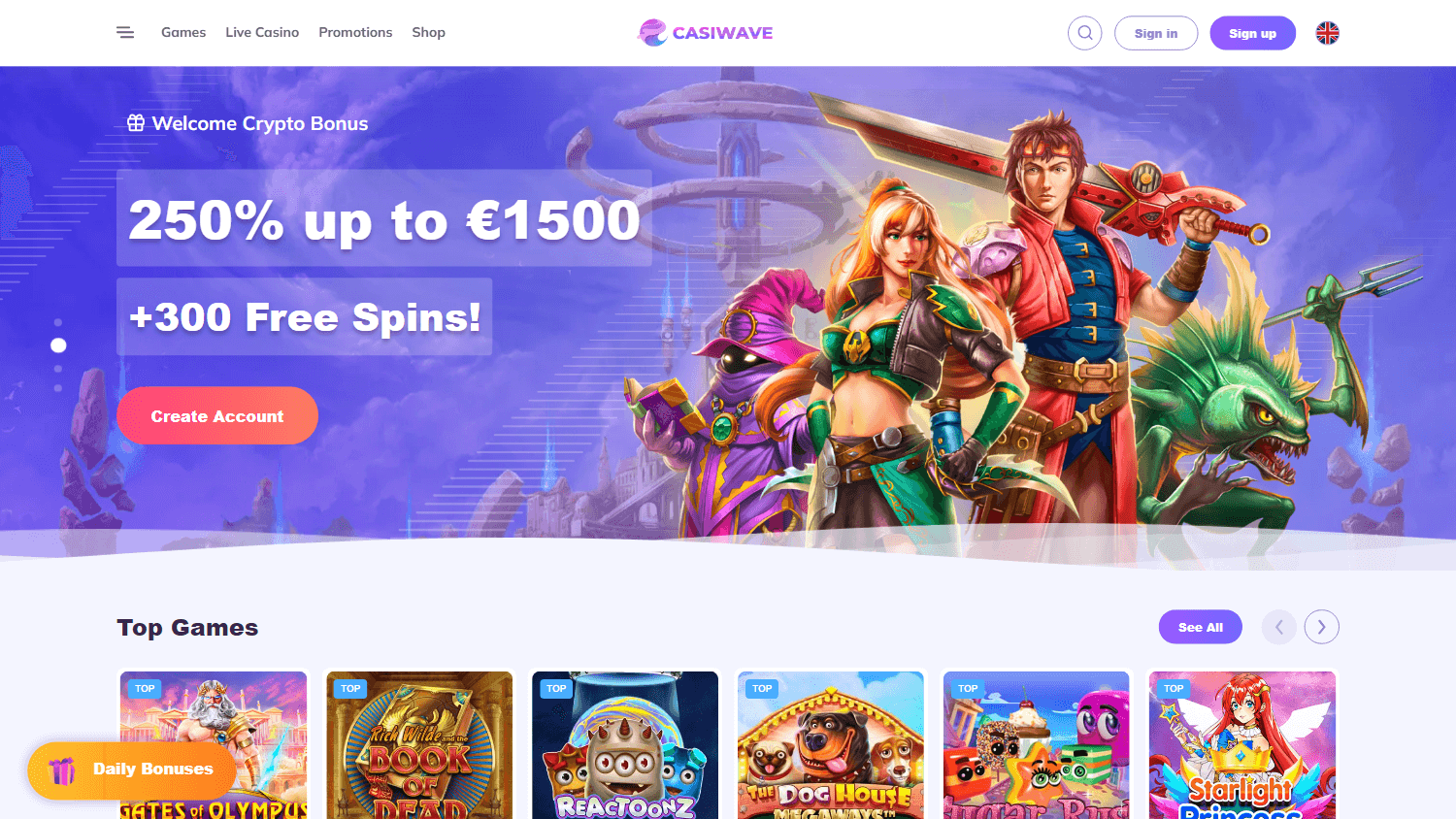 CasiWave Casino Testbericht 2025 - Top Online Casino mit attraktivem Bonus