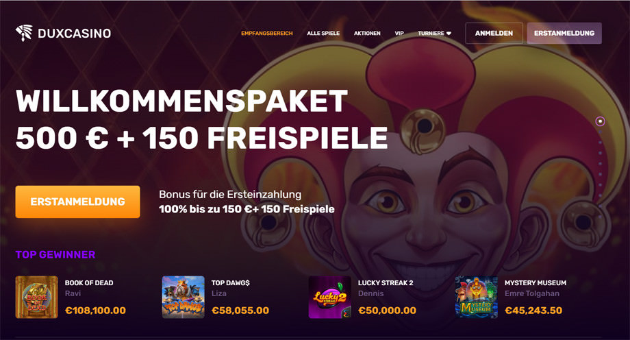 Duxcasino Testbericht 2025 - Seriöses Online Casino mit Top-Bonus