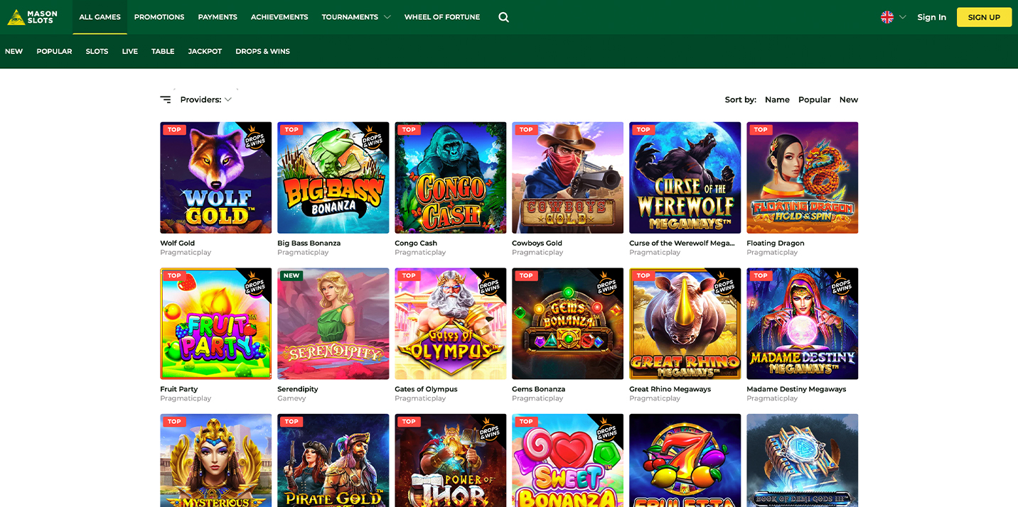 Mason Slots Casino Testbericht 2025 - Top Online Casino mit attraktivem Bonus